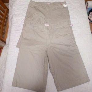 Boys khaki flat front shorts